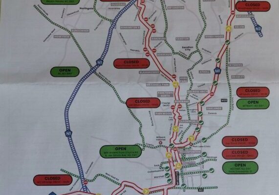 Current Status of 94.7 Road Closures in Johannesburg