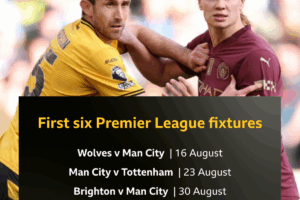 Latest Manchester City Fixtures for the Season