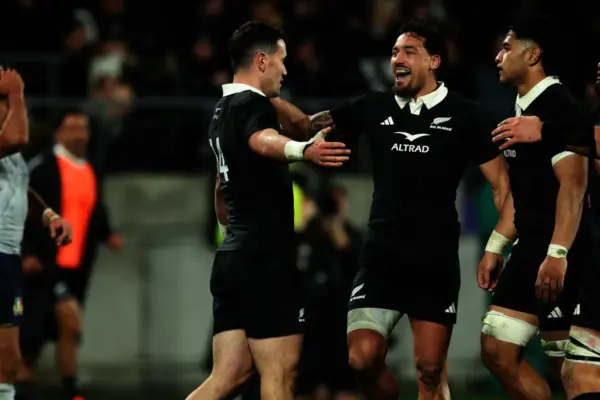 Jordan humbled to break try record as All Blacks rout Italy